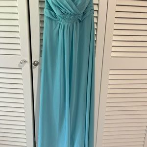 Teal David’s Bridal dress, size 4
